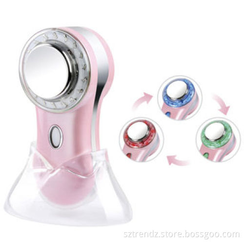 Mini facial massager with photon care, ion, thermal care, vibration massage in one set